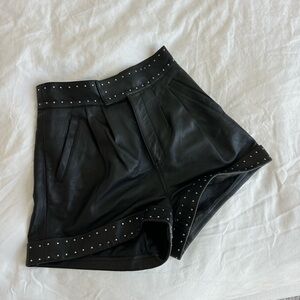 The Kooples Leather Studded Shorts